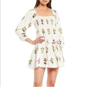 Sachin + Babi x Dillards Cream Pink Yellow Floral Long Sleeve Dress, Size 8